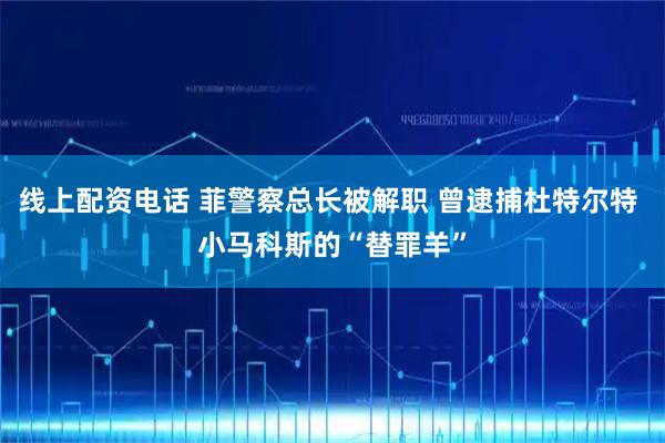 线上配资电话 菲警察总长被解职 曾逮捕杜特尔特 小马科斯的“替罪羊”